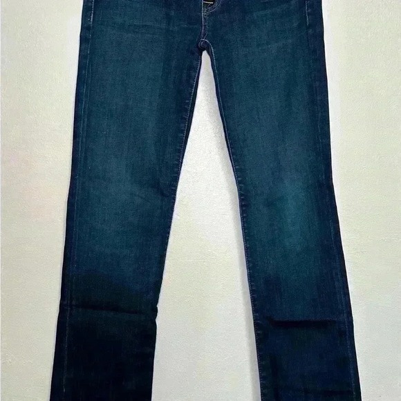 203.Hudson Ginny Crop Straight with Cuff Jeans Womens Size 27 Low Rise Dark Wash - Picture 6 of 10